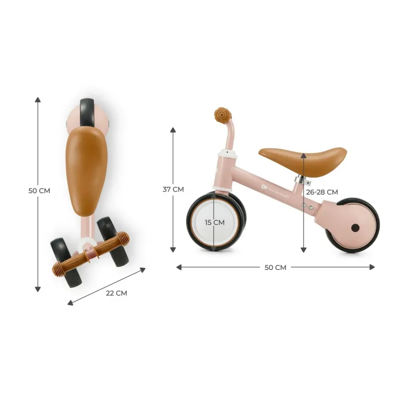 BICICLETĂ ECHILIBRU KINDERKRAFT CUTIE FUZZY PEACH