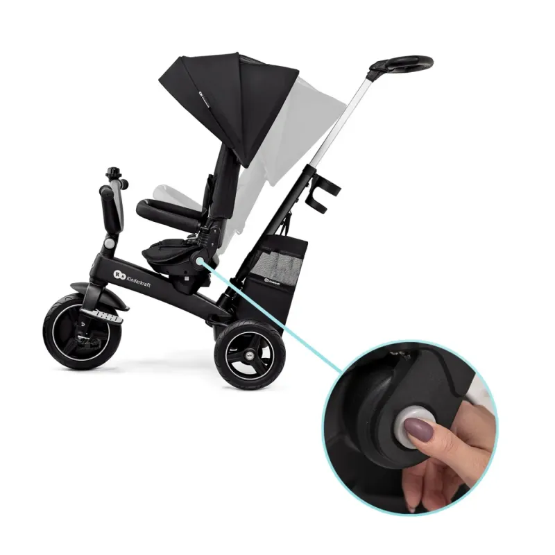 TRICICLETĂ KINDERKRAFT EASYTWIST, BLACK