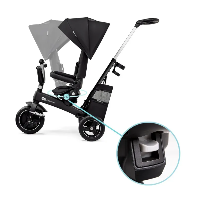 TRICICLETĂ KINDERKRAFT EASYTWIST, BLACK