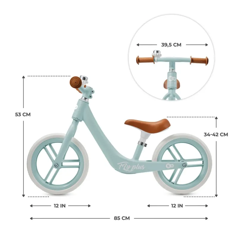 BICICLETĂ DE ECHILIBRU KINDERKRAFT FLY PLUS, BABY BLUE