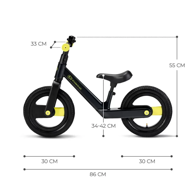 BICICLETĂ DE ECHILIBRU KINDERKRAFT GOSWIFT, BLACK