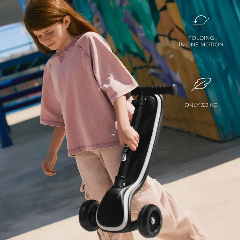 TROTINETA CU LUMINI KINDERKRAFT RAKET, BLACK