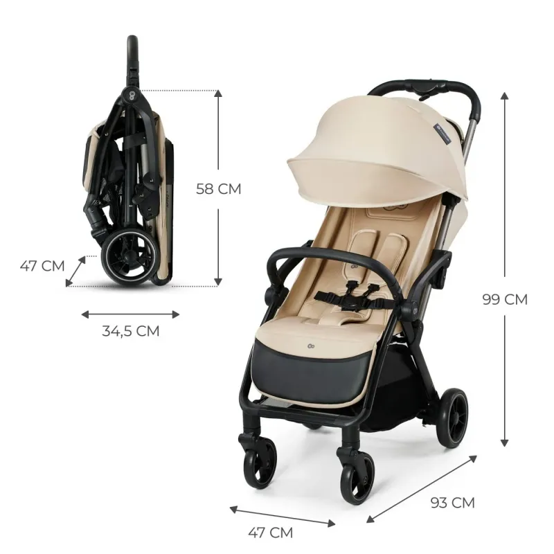 CĂRUCIOR SPORT KINDERKRAFT APINO, 0-22 KG, DUNE BEIGE