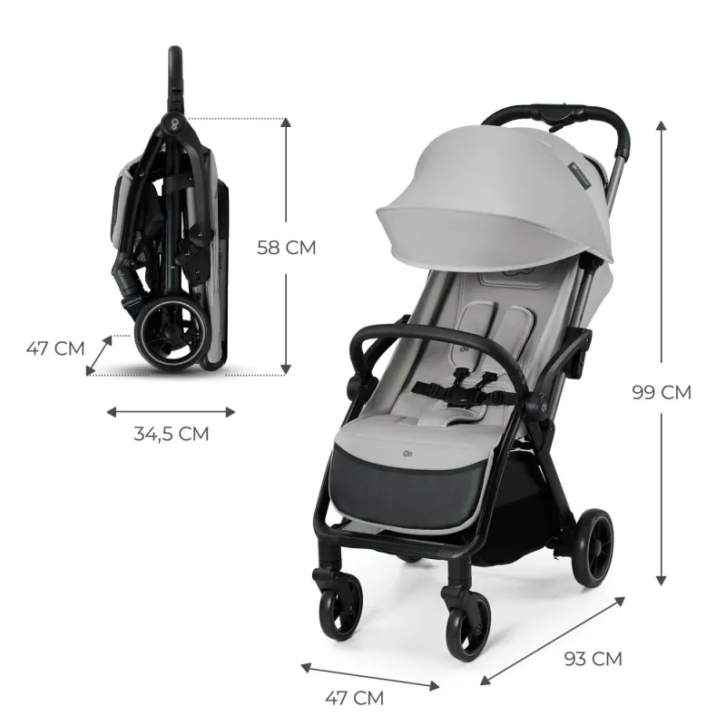 CĂRUCIOR SPORT KINDERKRAFT APINO, 0-22 KG, DOVE GREY