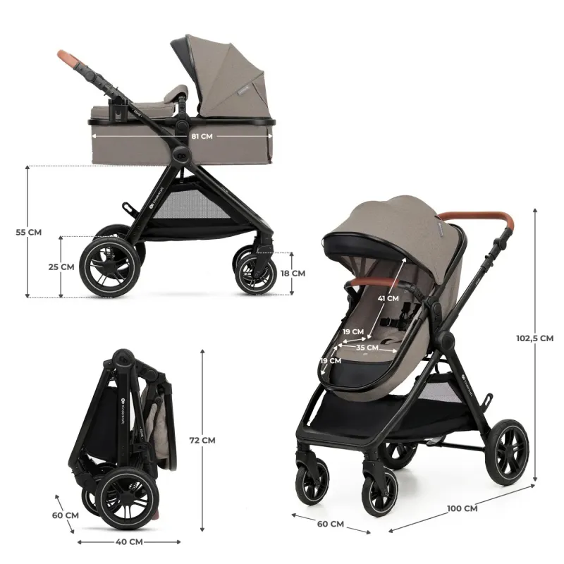 CĂRUCIOR KINDERKRAFT ESME, 3 IN 1, SAND BEIGE