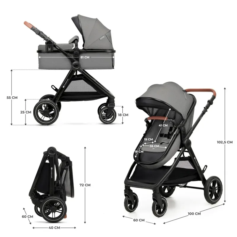 CĂRUCIOR KINDERKRAFT ESME, 3 IN 1, MOONLIGHT GREY