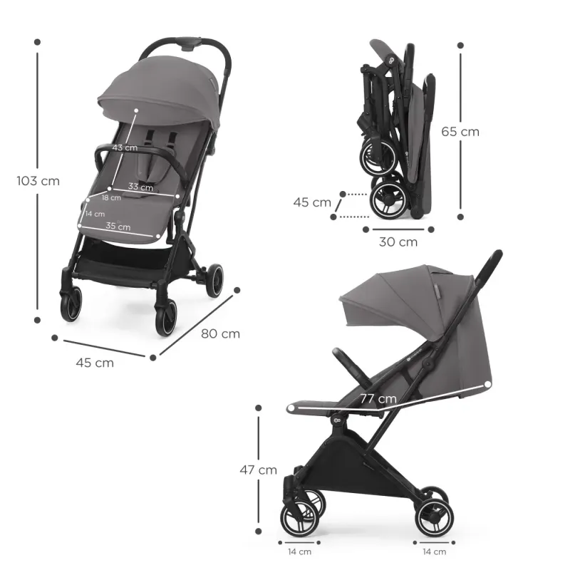 CĂRUCIOR SPORT KINDERKRAF INDY2, COZY GREY