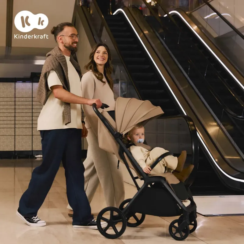 CĂRUCIOR SPORT KINDERKRAFT LOOM, 0-22 KG, LINEN BEIGE