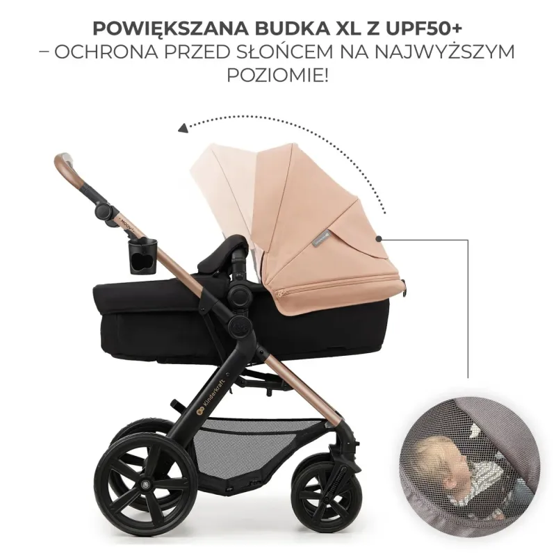 CĂRUCIOR 3 IN 1 KINDERKRAFT MOOV 2, SAND BEIGE
