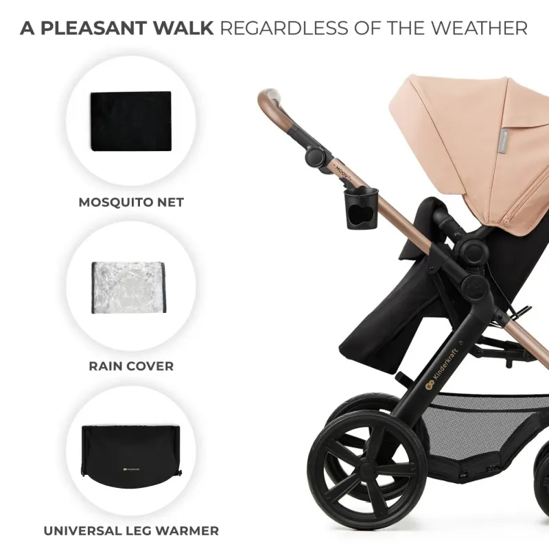CĂRUCIOR 3 IN 1 KINDERKRAFT MOOV 2, SAND BEIGE