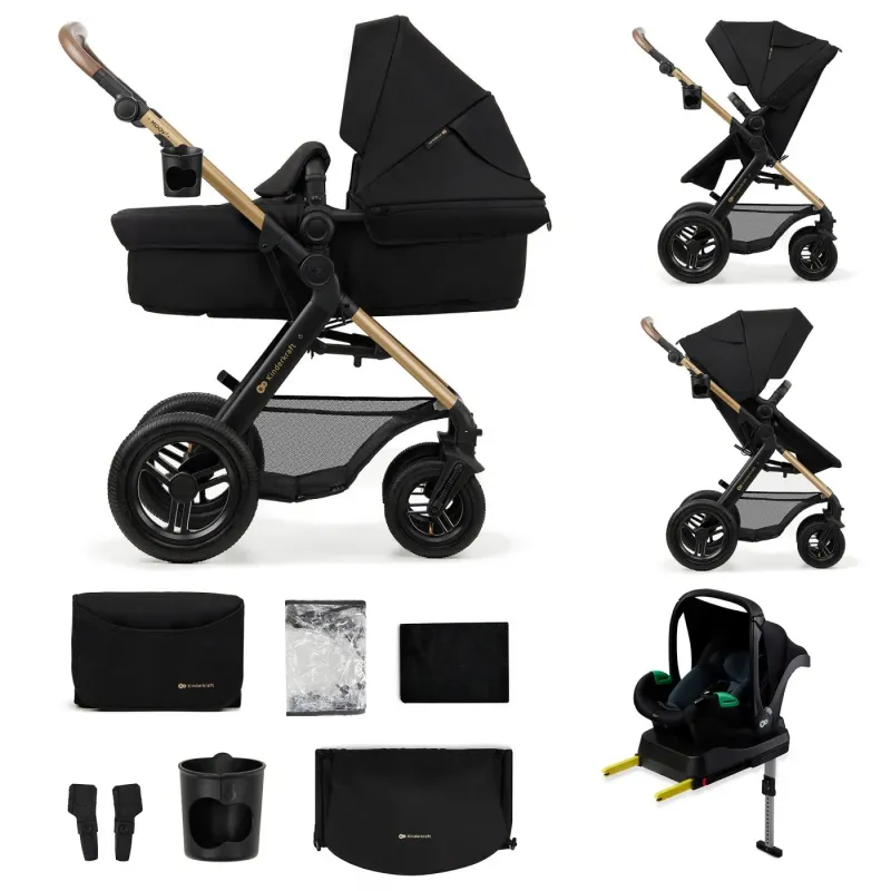 CĂRUCIOR MULTIFUNCTIONAL KINDERKRAFT MOOV 2 AIR 4IN1 PURE BLACK