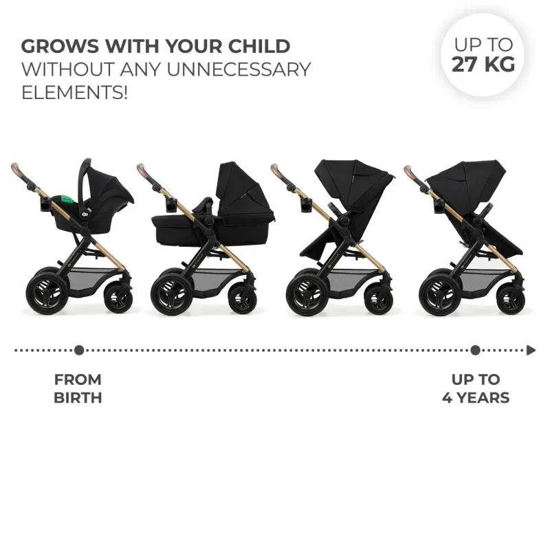 CĂRUCIOR MULTIFUNCTIONAL KINDERKRAFT MOOV 2 AIR 4IN1 PURE BLACK