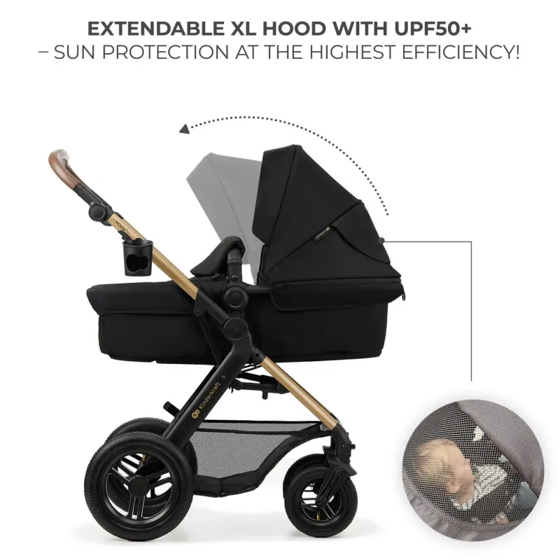 CĂRUCIOR MULTIFUNCTIONAL KINDERKRAFT MOOV 2 AIR 4IN1 PURE BLACK