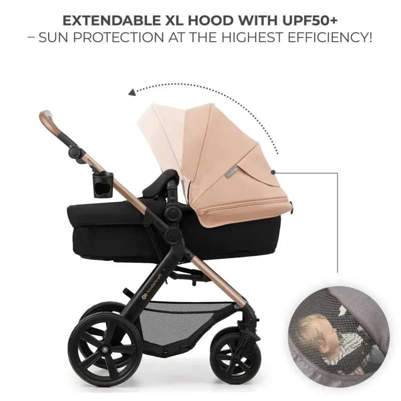 CĂRUCIOR MULTIFUNCTIONAL KINDERKRAFT MOOV 2 EVA 4IN1 SAND BEIGE
