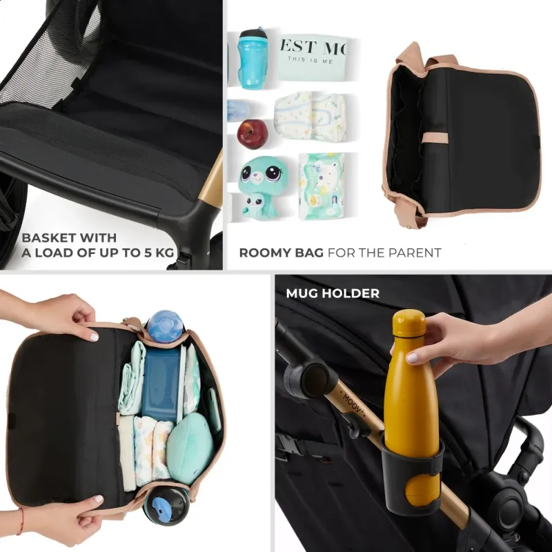 CĂRUCIOR MULTIFUNCTIONAL KINDERKRAFT MOOV 2 EVA 4IN1 SAND BEIGE