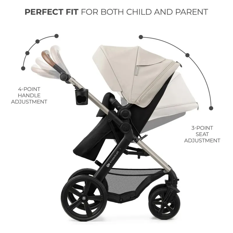 CĂRUCIOR MULTIFUNCTIONAL KINDERKRAFT MOOV 2 EVA 4IN1 MOON GREY