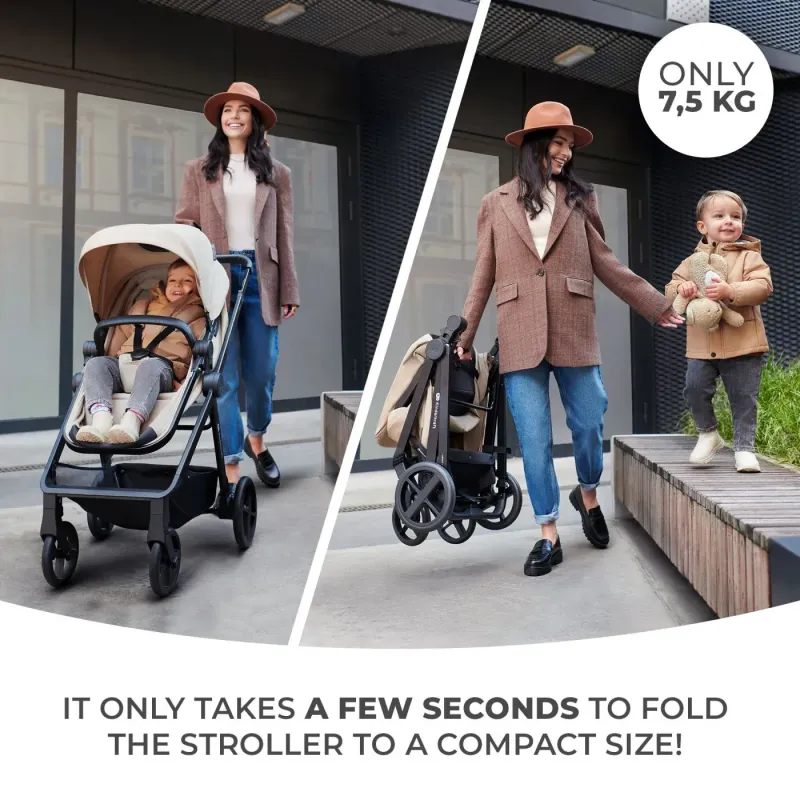 CĂRUCIOR KINDERKRAFT NEWLY, 3 IN 1, BEJ