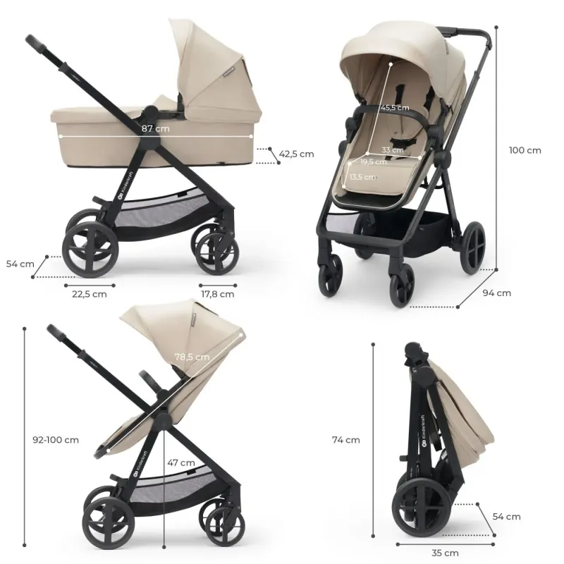 CĂRUCIOR KINDERKRAFT NEWLY, 3 IN 1, BEJ