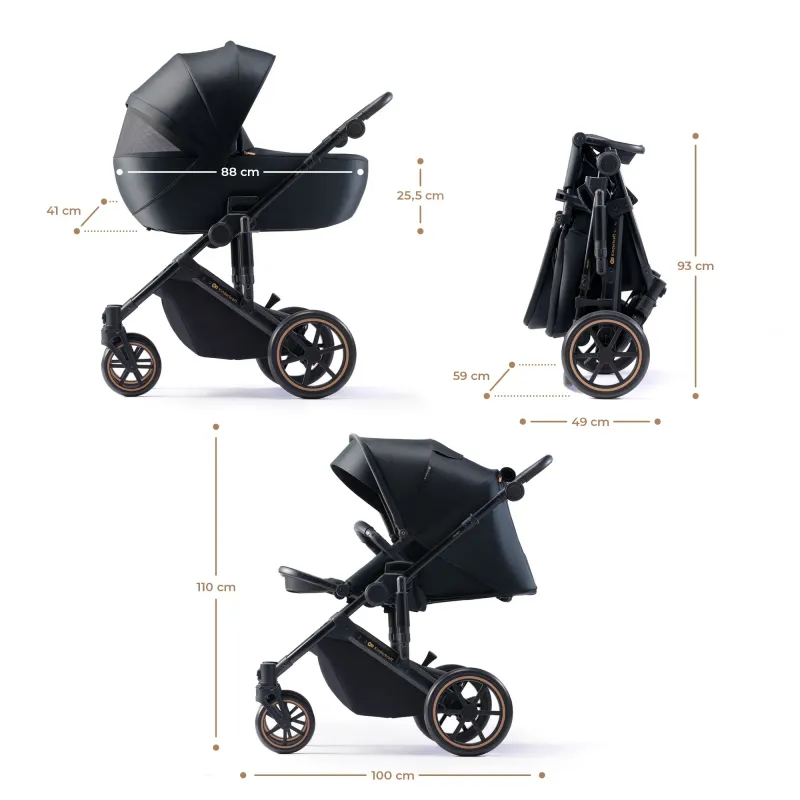 CĂRUCIOR 2 IN 1 KINDERKRAFT PRIME 2, VENEZIAN BLACK