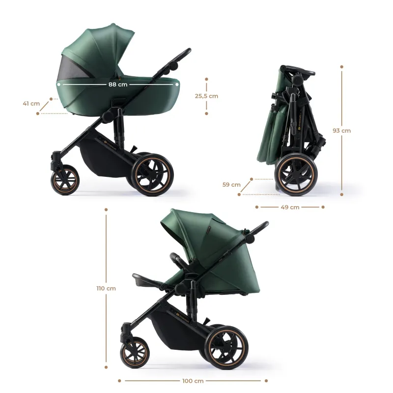 CĂRUCIOR 2 IN 1 KINDERKRAFT PRIME 2, DARK GREEN