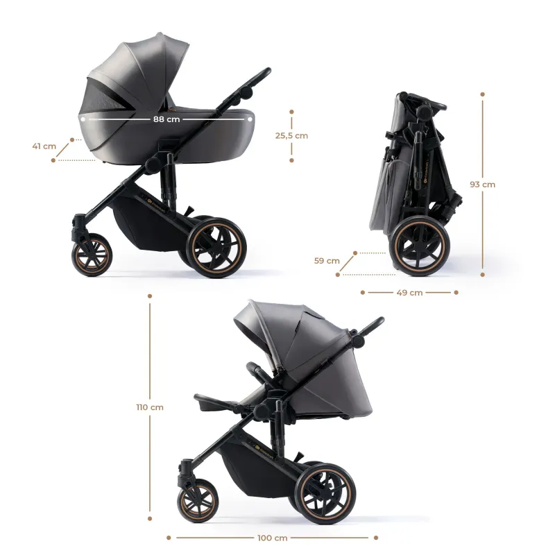 CĂRUCIOR 2 IN 1 KINDERKRAFT PRIME 2, SHADOW GREY