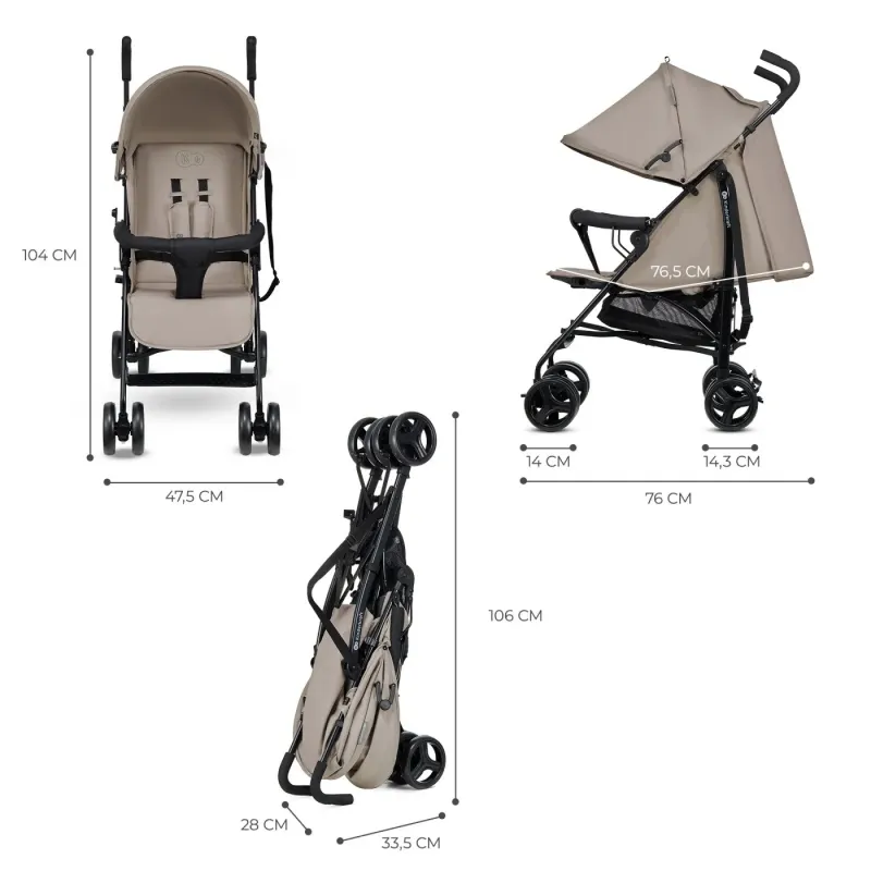 CĂRUCIOR SPORT KINDERKRAFT TIK, TIP UMBRELA,  STONE BEIGE