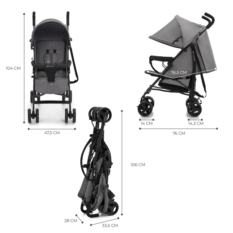CĂRUCIOR SPORT KINDERKRAFT TIK, TIP UMBRELA, STONE GREY