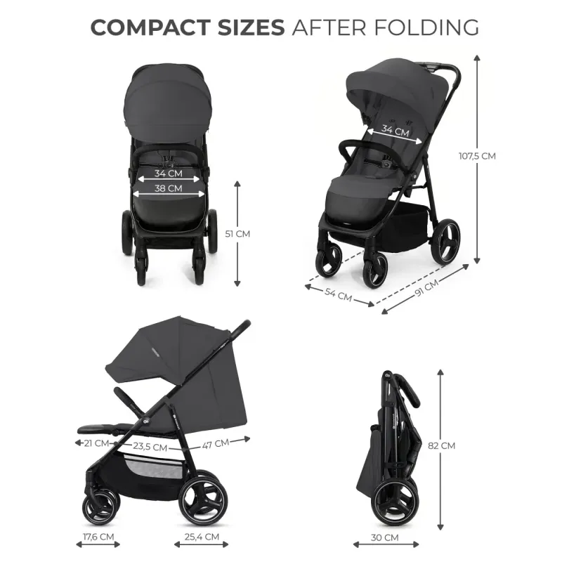 CĂRUCIOR SPORT KINDERKRAFT TRIG3 GRANITE GREY