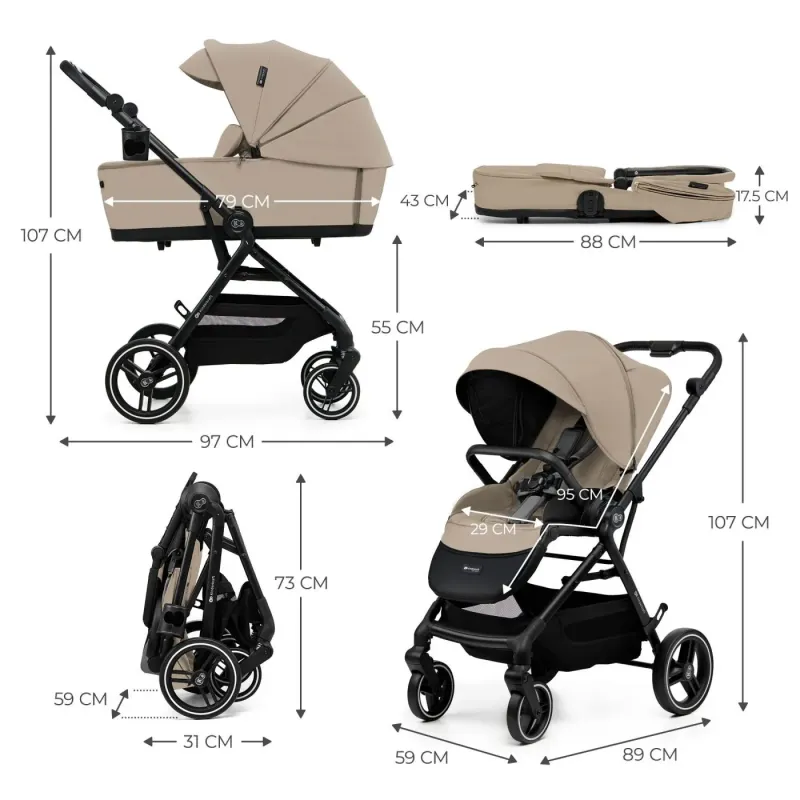 CĂRUCIOR KINDERKRAFT YOXI 2IN1, SAND BEIGE