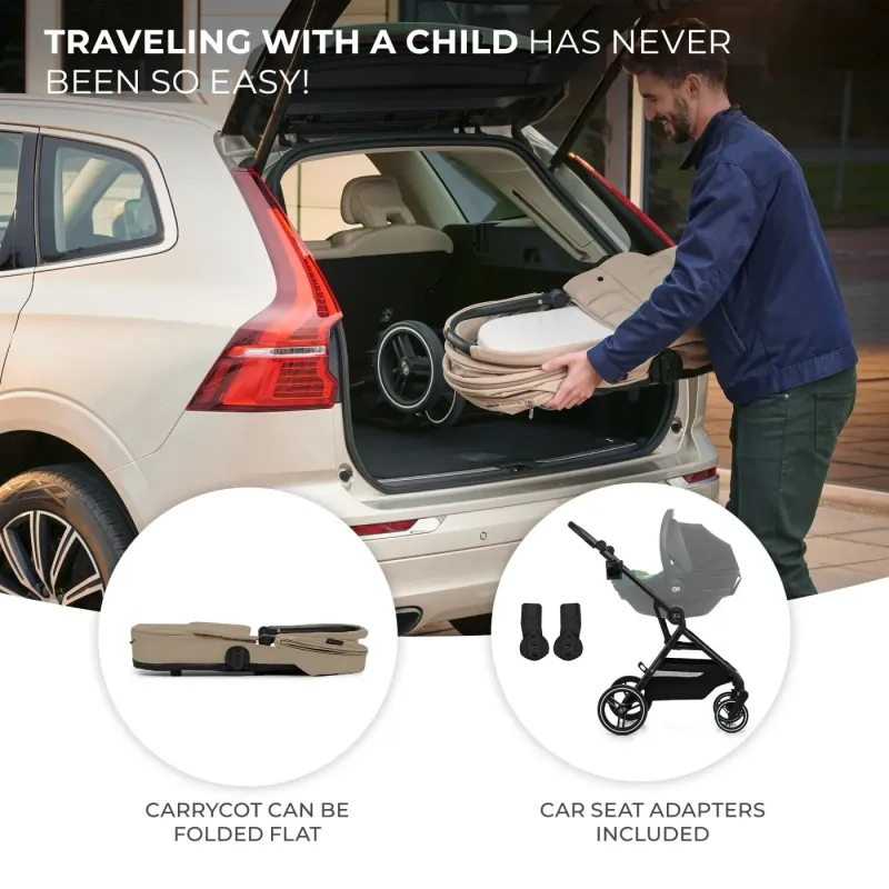 CĂRUCIOR KINDERKRAFT YOXI 3IN1 (MINK PRO) BEJ NISIP