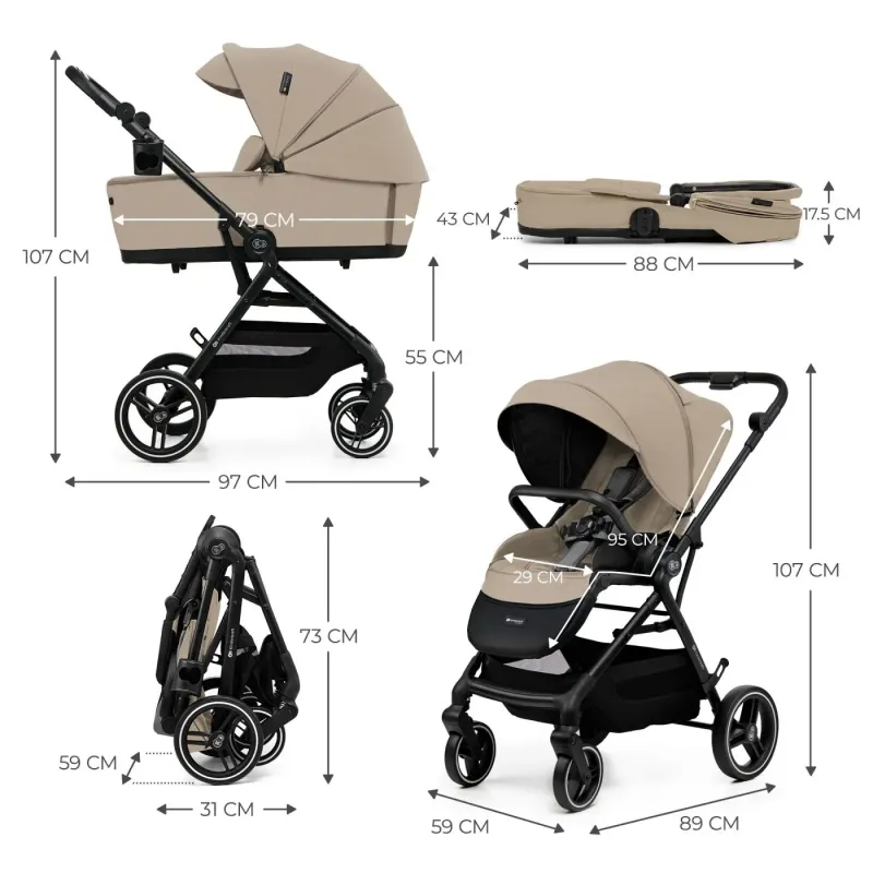 CĂRUCIOR KINDERKRAFT YOXI 3IN1 (MINK PRO) BEJ NISIP