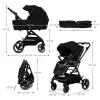 CĂRUCIOR KINDERKRAFT YOXI 3IN1 (MINK PRO) PURE BLACK