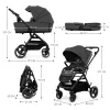 CĂRUCIOR KINDERKRAFT YOXI 3IN1 (MINK PRO) MOON GREY