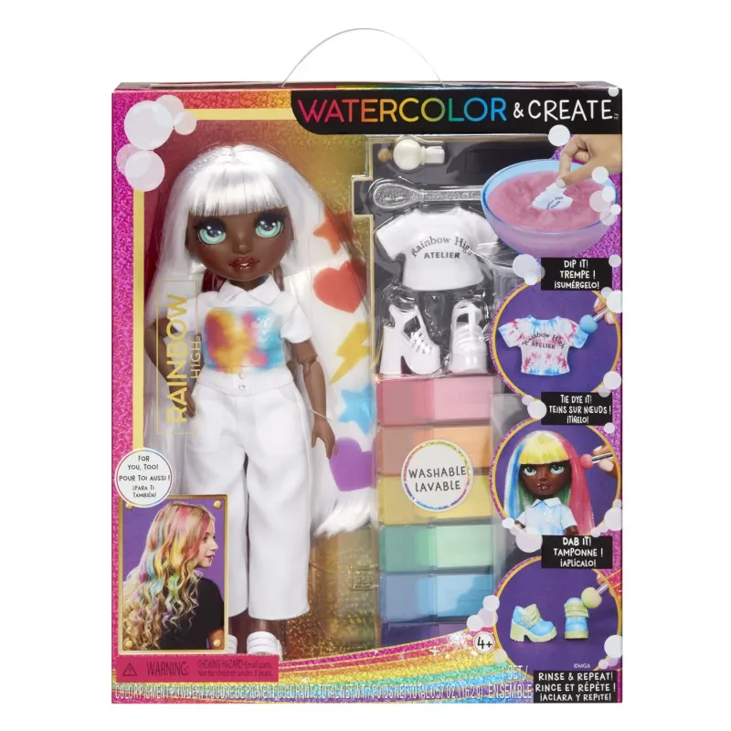 RAINBOW HIGH WATERCOLOR CREATE PAPUSA OCHI VERZI