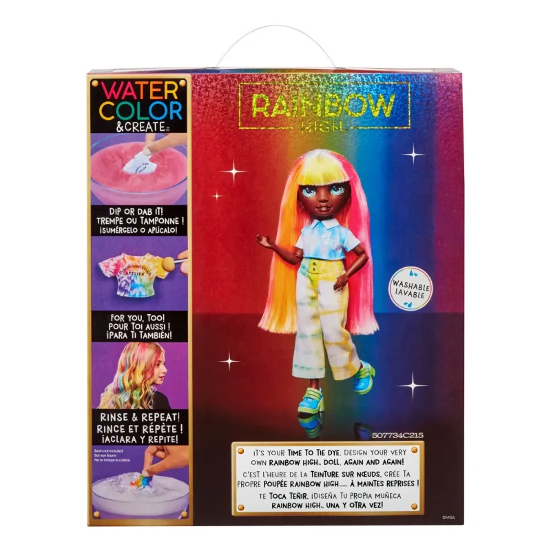 RAINBOW HIGH WATERCOLOR CREATE PAPUSA OCHI VERZI