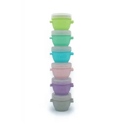 SET 6 RECIPIENTE SILICON SNAP&GO, MELII, 59 ML