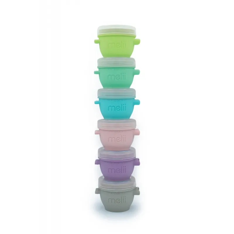 SET 6 RECIPIENTE SILICON SNAP&GO, MELII, 59 ML