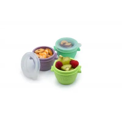 SET 4 RECIPIENTE SILICON SNAP&GO, MELII, 118 ML