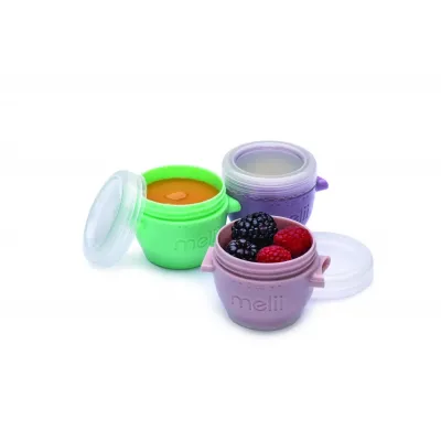 SET 6 RECIPIENTE SILICON SNAP&GO, MELII, 59 ML