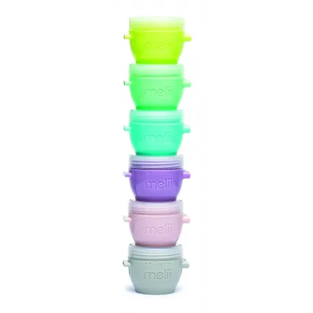 SET 6 RECIPIENTE SILICON SNAP&GO, MELII, 59 ML