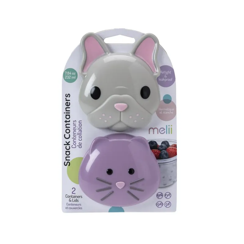 SET 2 Recipiente hrana bebe - MELII - MODEL Bulldog & Cat