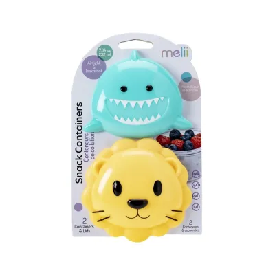 SET 2 Recipiente hrana bebe - MELII - Model Shark & Lion