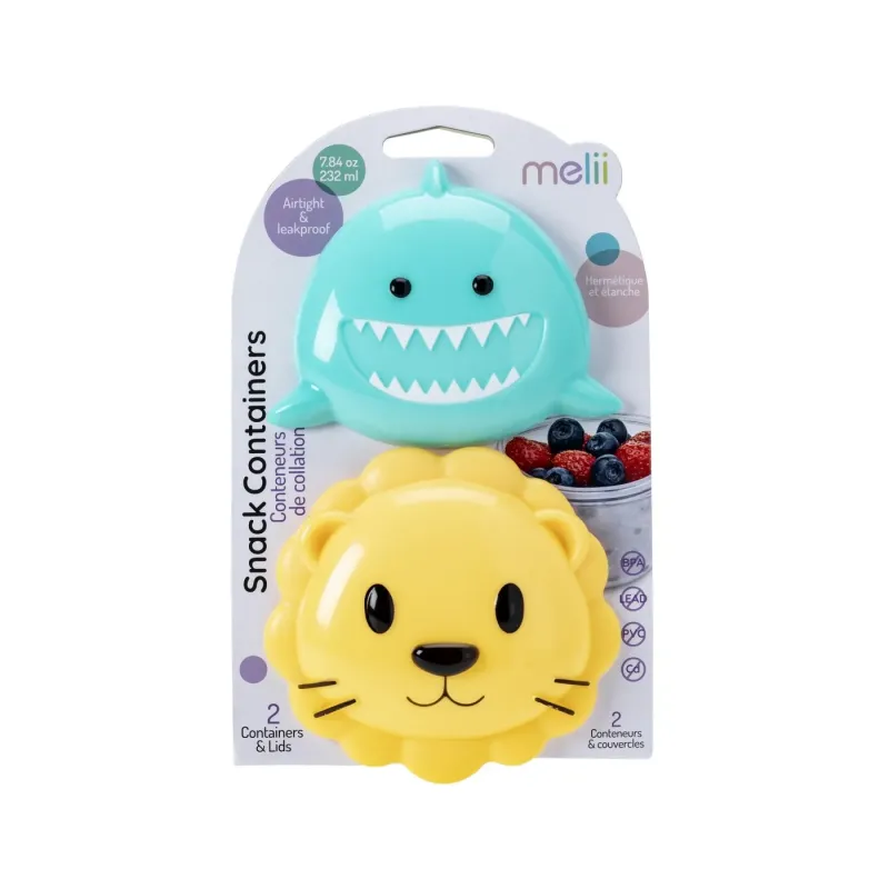 SET 2 Recipiente hrana bebe - MELII - Model Shark & Lion