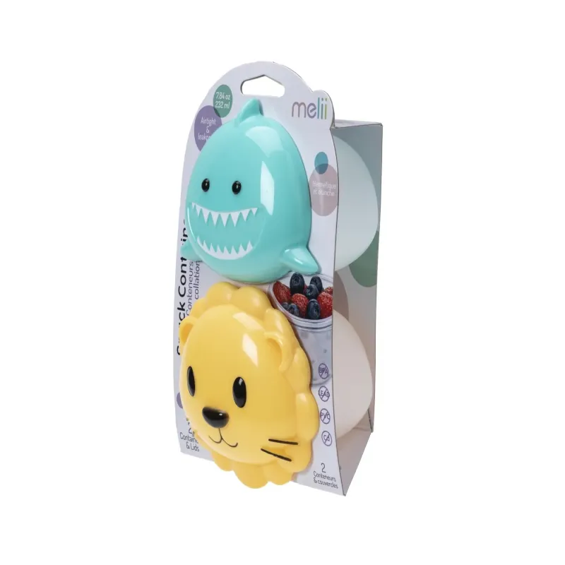 SET 2 Recipiente hrana bebe - MELII - Model Shark & Lion
