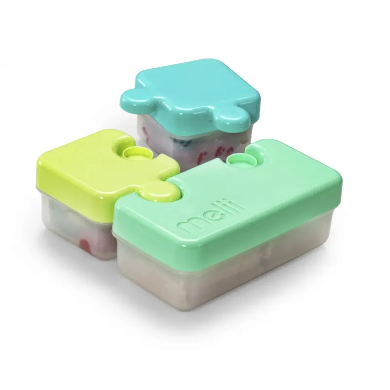 Recipient hrana bebe -  MODEL PUZZLE - MELII - Albastru si Verde