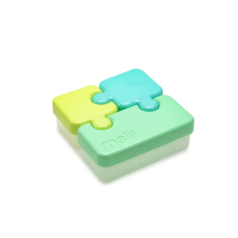 Recipient hrana bebe -  MODEL PUZZLE - MELII - Albastru si Verde
