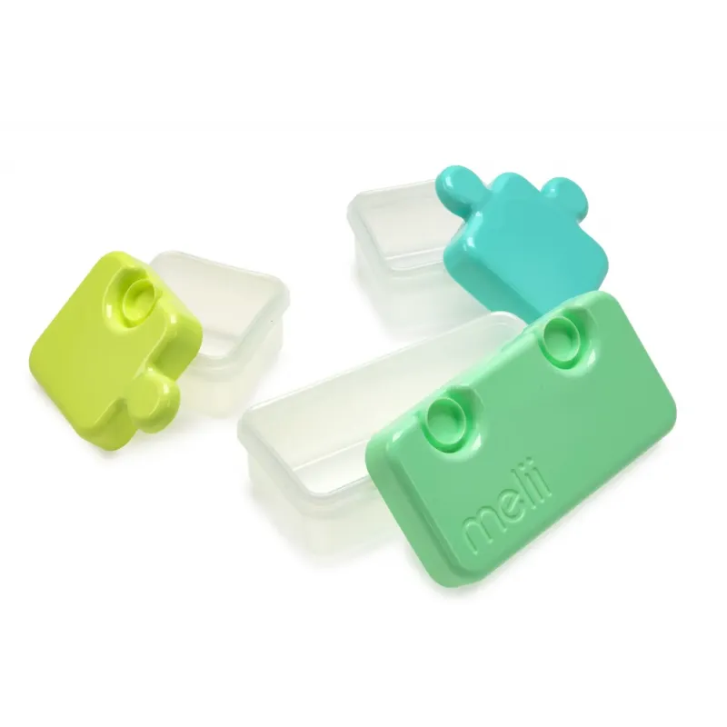 Recipient hrana bebe -  MODEL PUZZLE - MELII - Albastru si Verde