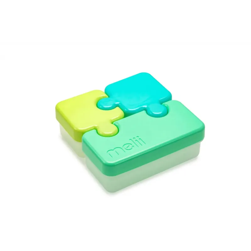 Recipient hrana bebe -  MODEL PUZZLE - MELII - Albastru si Verde