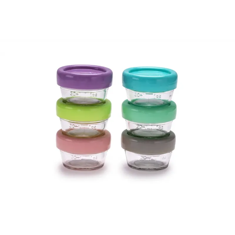 SET 6 RECIPIENTE STICLA PENTRU HRANA BEBE, MELII, 59 ML