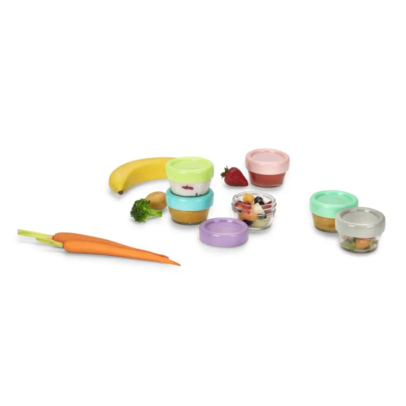 SET 6 RECIPIENTE STICLA PENTRU HRANA BEBE, MELII, 59 ML